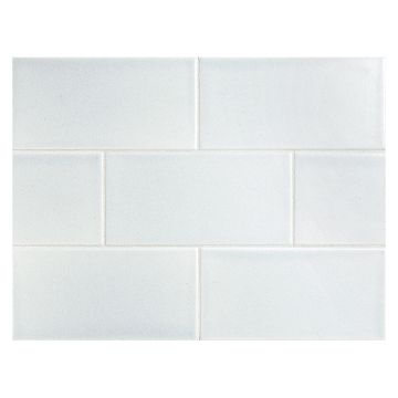 Vermeere 3" x 6" ceramic subway tile in Blue Frost with a matte finish.