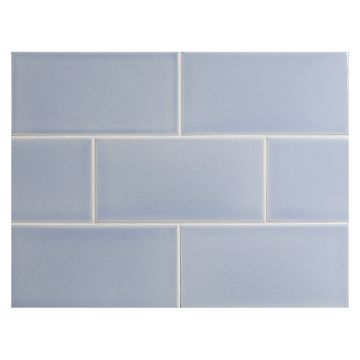 Vermeere 3" x 6" ceramic subway tile in Azure with a gloss finish.