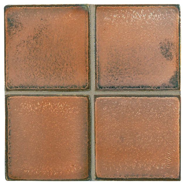 3" x 3" ceramic field tile in Copper Flash color with a Metallic finish.