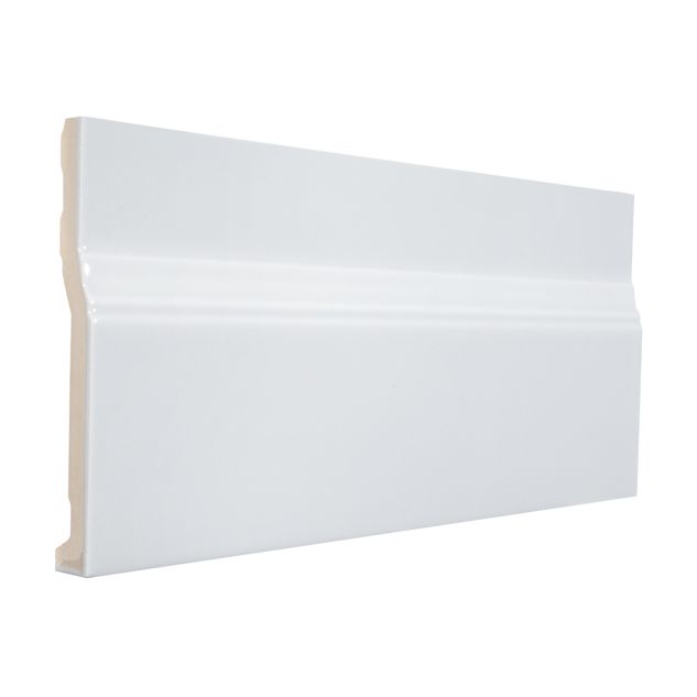 5-1/2" x 12" Base ceramic molding in Hinton Grey with a gloss finish.