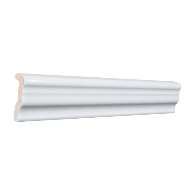 2" x 12" Chair Rail ceramic molding in Hinton Grey with a gloss finish.