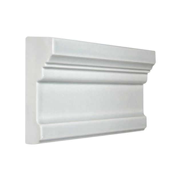 Vermeere Panel Cap ceramic molding in Light Ocean Breeze gloss.