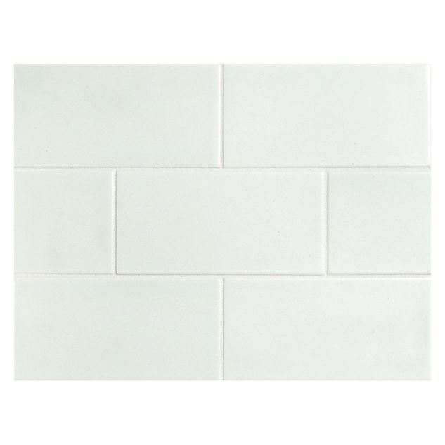 Vermeere 3" x 6" ceramic subway tile in Blue Horizon with a matte finish.