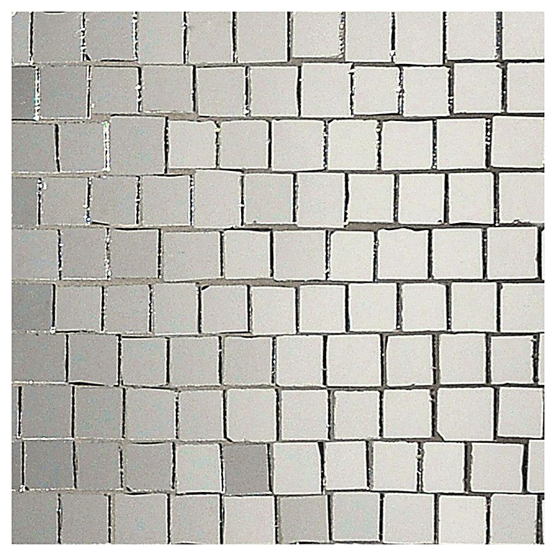 3/4 Staggered Roman Square Mosaic, Silver Mirror - Gloss