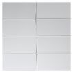 Distortion dimensional mosaic in white with a matte finish.