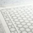 1-1/2" Concentric Hexagon | Carrara - East White - Mugwort - Polished | Unique Mosaic Tile - Marble