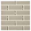 1" x 3" Brick glass mosaic in Sultan Gray color with a Gloss finish.