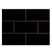 3" x 6" ceramic subway tile in black with a gloss finish.