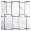 Strattelton mosaic tile in White Blossom and Cinderella Grey marble.