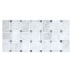 Basketweave mosaic in polished Carrara marble with Gray dot.