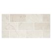 2" x 4" brick mosaic tile in polished crema marfil marble.