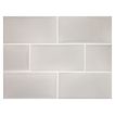 Vermeere 3" x 6" ceramic subway tile in Quicksilver with a crackle finish.