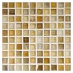 1/2" Mini Square glass mosaic in Yettreon color with a silk finish.