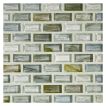 1/2" x 1" Mini Brick glass mosaic in Selium color with a natural finish.