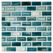 1/2" x 1" Mini Brick glass mosaic in Iobine color with a natural finish.