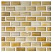 1/2" x 1" Mini Brick glass mosaic in Yettreon color with a silk finish.