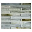 1/2" x 4" Brick glass mosaic in Selium color with a natural finish.