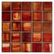 1" Square glass mosaic in Red color with a natural finish.