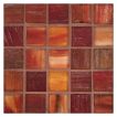 1" Square glass mosaic in Red color with a silk finish.