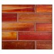 1" x 4" Brick glass mosaic in Red color with a silk finish.