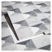 3" x 4" Bartondale | Thassos - Carrara Claro - Carrara Scuro - Bardiglio - Polished | Visual Dimensions Marble Mosaic