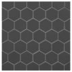 1" Hexagon porcelain mosaic tile in unglazed Black color.