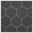 2" Hexagon porcelain mosaic tile in unglazed Black color.