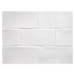 3" x 6" ceramic subway tile in Nava White color with a Satin Crackle finish.