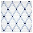 Lantern Lattice glass mosaic in White and Blue with a matte finish.
