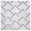 Aliston | Carrara Honed - Thassos & Bardiglio Polished - Stainless Steel | Unique Mosaic Tile - Marble