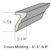 6" x 1-7/8" x 1-1/4" Crown Molding | White Celadon - Gloss | McIntones Ceramics