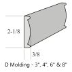 6" x 2-1/8" x 3/8" D-Molding | White Celadon - Gloss | McIntones Ceramics