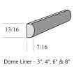 6" x 13/16" x 7/16" Dome Liner | White Celadon - Gloss | McIntones Ceramics