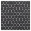 5/8" Mini hexagon glass mosaic in Black with a matte finish.