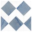 Ehysquare mosaic in honed Thassos and polished Blue Ronse marble, offset orientation.