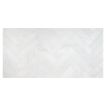 A bigger field of 1-1/2 x 6 Inch Herringbone stone mosaic in White Blossom Ultra Premium honed marble. 