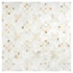Bigger field of the Lucerne marble mosaic pattern in White Blossom Ultra Premium and Calacatta Gold honed marble.