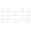 3" x 12" Ultra Flat ceramic Subway Tile in a glossy White color, with Black Grout.