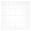 3" x 6" Ultra Flat ceramic Subway Tile in a glossy White color, seen with White Grout. 
