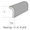 6" x 2" x 7/8" Mud Cap Molding | White Celadon - Gloss | McIntones Ceramics