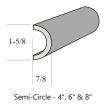 6" x 1-5/8" x 7/8" Semi Circle Molding | White Celadon - Gloss | McIntones Ceramics