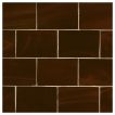 2" x 3" Brick glass mosaic in Maiden Tortoise Brick color with a gloss finish.