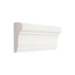 2.8" x 7.8" ceramic rail molding in Snow color with a gloss finish.