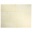 Tiepolo 2" x 4" ceramic field tile in Bone with a gloss finish.