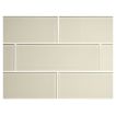 3" x 9" glass subway tile in Lenan color with a natural finish.