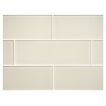 3" x 9" glass subway tile in Lenan color with a silk finish.