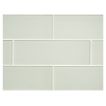 3" x 9" glass subway tile in Palatom Green color with a silk finish.