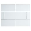 3" x 9" glass subway tile in Sates color with a natural finish.