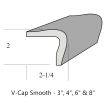 6" x 2" x 2-1/4" V Cap Smooth - Molding | White Celadon - Gloss | McIntones Ceramics