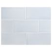 Vermeere 3" x 6" ceramic subway tile in Sweet Bluette with a crackle finish.